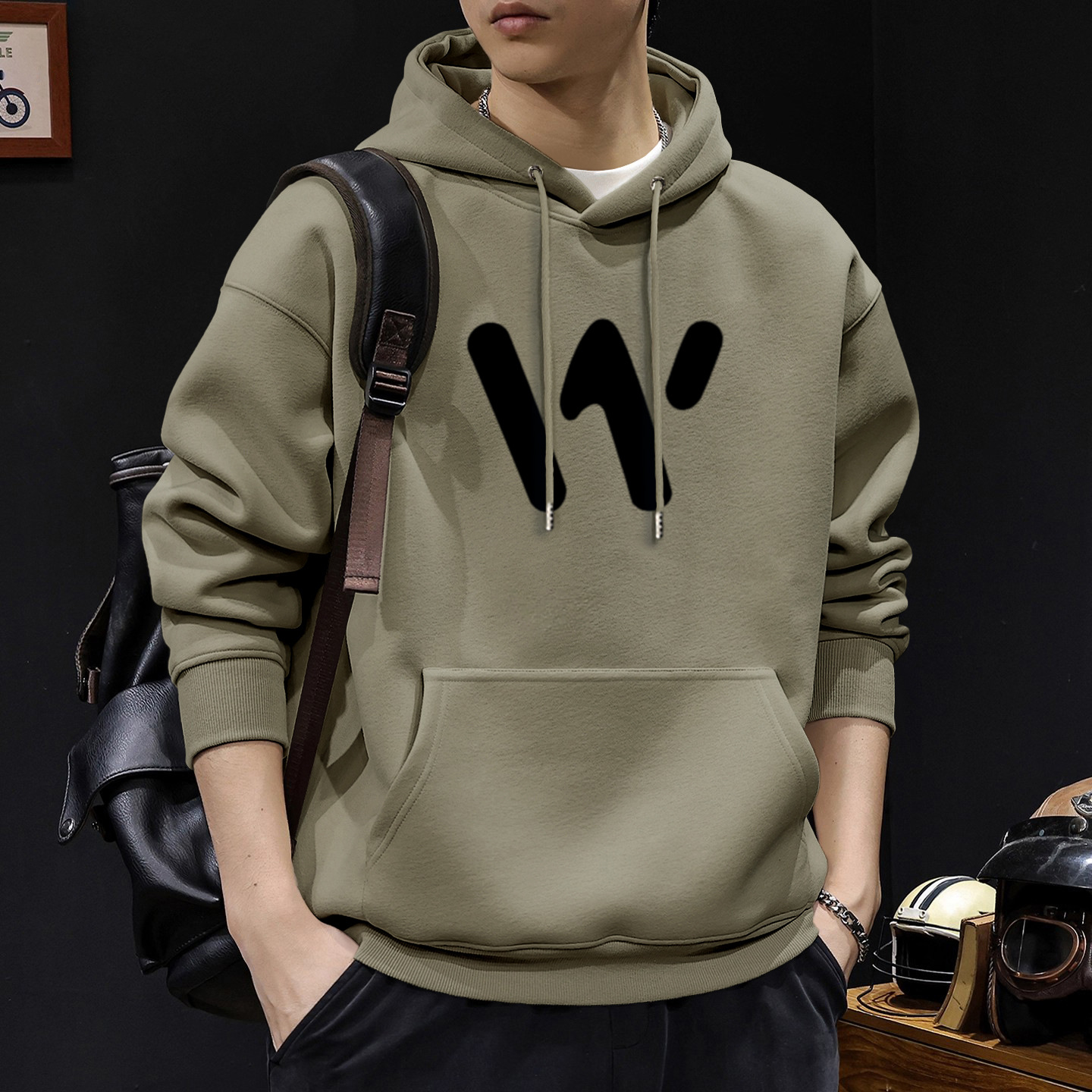 América pesada sudadera encapuchada hombre otoño invierno acolchado marca de moda retro suelta chaqueta superior adolescente