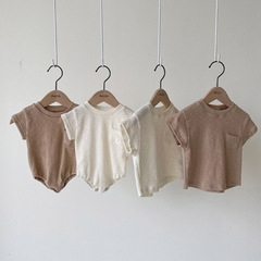 ins夏款新生嬰兒衣服薄款短袖哈衣連體包屁衣爬服男女寶寶T恤短褲