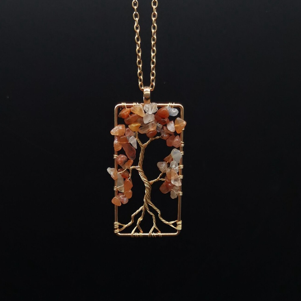 Ethnic Style Tree Crystal Plating Pendant Necklace 1 Piece