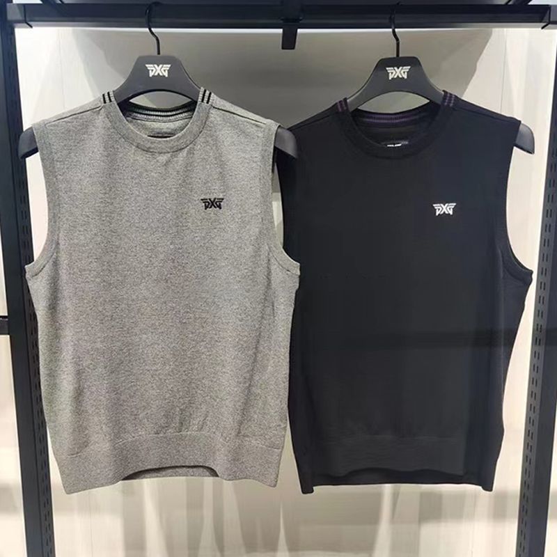Golf Clothing Men's Golf Clothing 24 Autum New Round Neck Knitted Sleeveless Vest Casual Sports Versatile