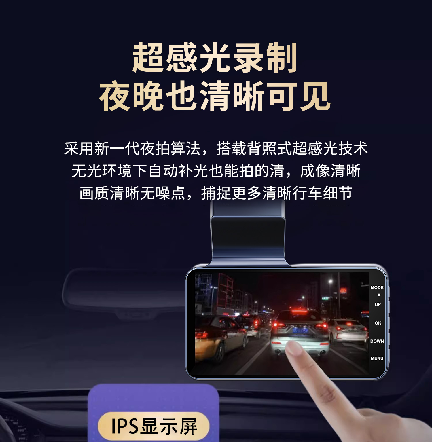 Dash Cam HD Night Vision 360° Panorama 4K Front and Rear Recording