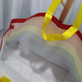WUQA大号防水覆膜手拎购物袋编织袋搬家袋子收纳行李储物袋彩