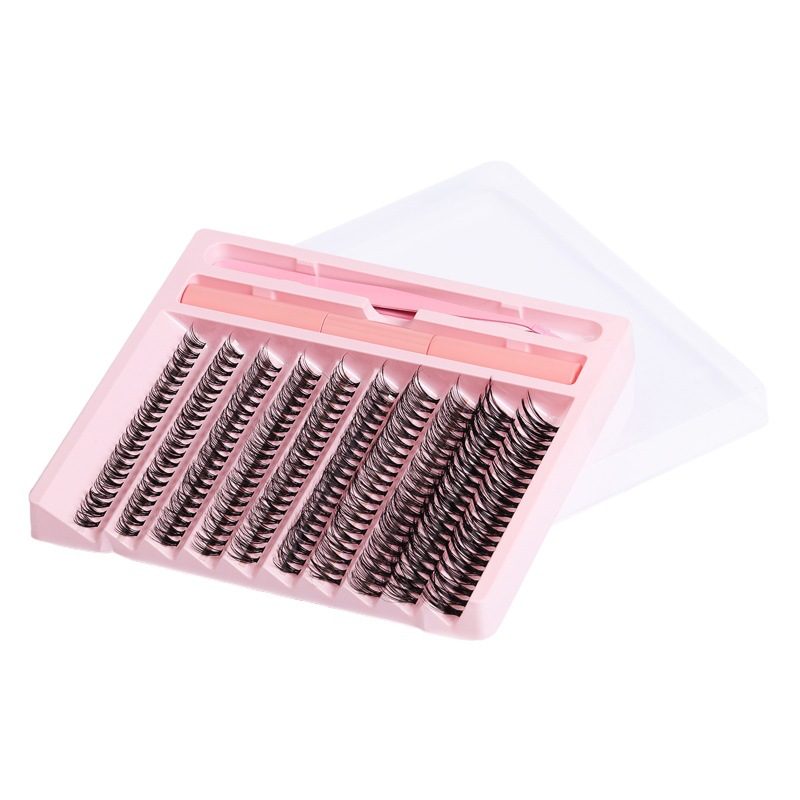 Pestañas Postizas Individuales en Racimo, Curvatura D, Segmentadas, con Pegamento, para Navidad