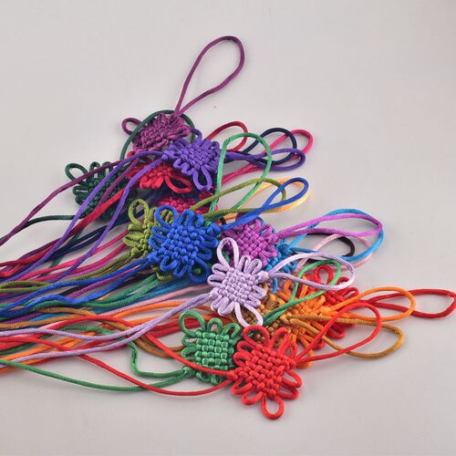 Wholesale 6 knotted tassels and tassels semi-finished materials small car hanging accessories diy five emperors money handmade materials