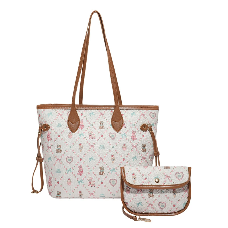 Handheld autumn organizer bag, capacious set, one-shoulder bag