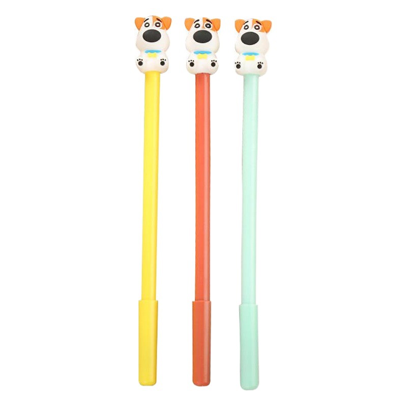 Creativo tridimensional de silicona aburrido perro gel pluma de dibujos animados lindo aprendizaje papelería suministros de oficina pluma de firma a base de agua