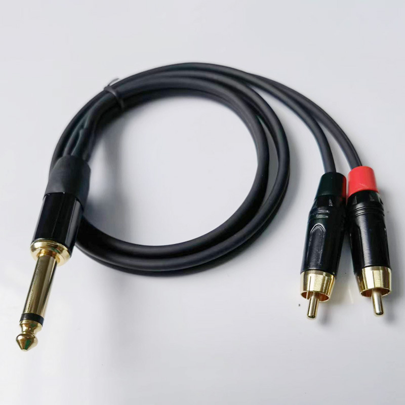 6.35 stereo to double RCA line 6.5 big three-core/big two-core to double lotus male/female one-two audio line