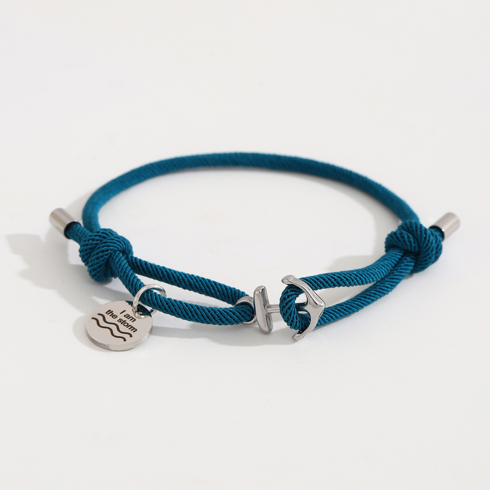 Round brand anchor Milan hole blue hand rope silver accessories