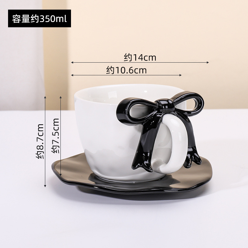 Explosiones transfronterizas de arco taza de cerámica pintada a mano taza de café plato conjunto de alto valor ins viento taza de leche