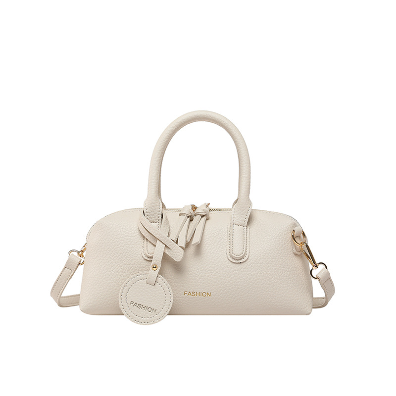 Bolso de moda coreano 2025 primavera y verano nuevo bolso femenino bolso de hombro con patrón de lichi casual bolso de mensajero de letras simples