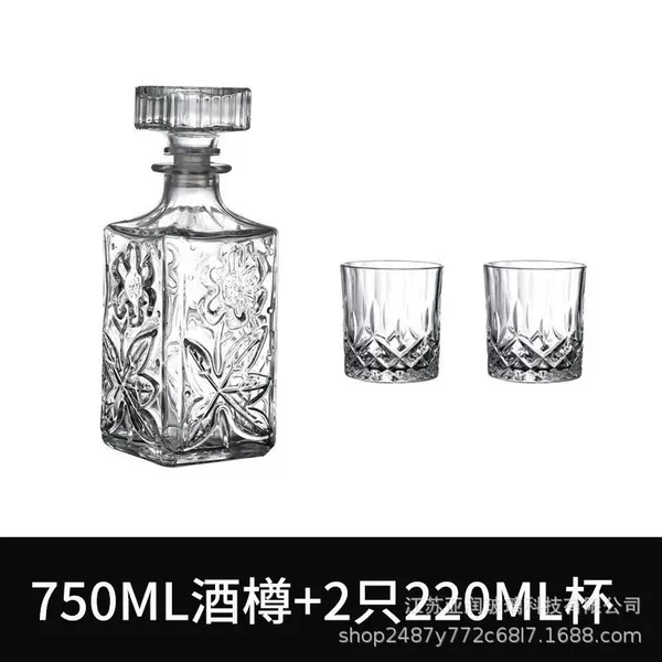 Floral wine bottle (one pot and two cups)
