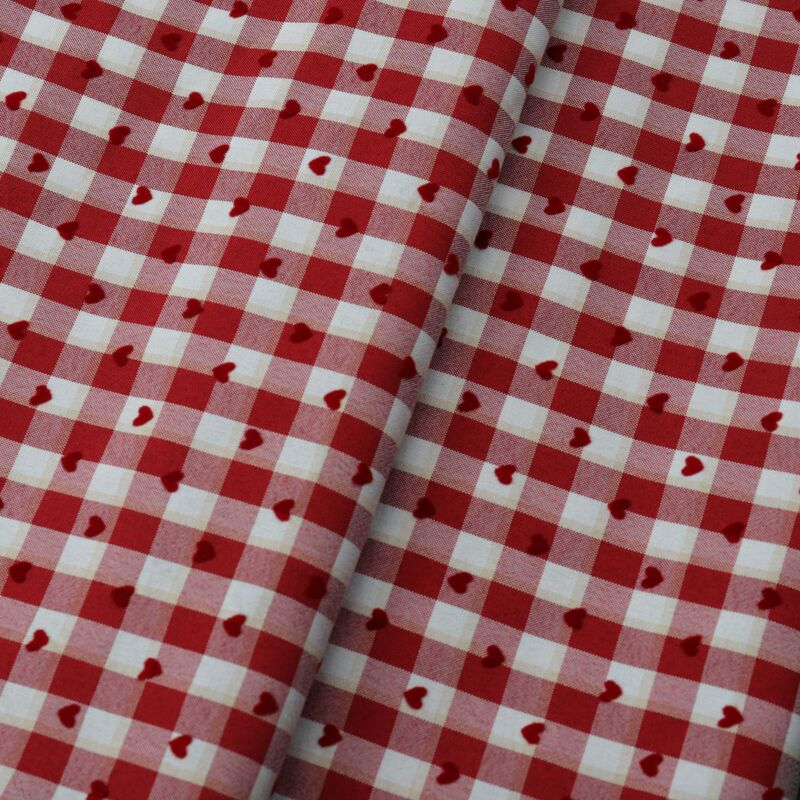 Artistic Thin Plaid Three-Dimensional Heart Flocked Top Shirt Dress Notification Scrunchie Bag Fabric