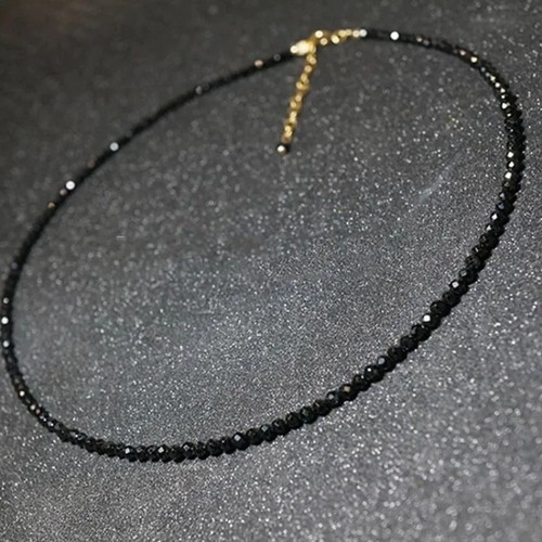 Hot-selling Black Crystal Glass Beaded Necklace Women's All-match Fashion Choker Jewelry