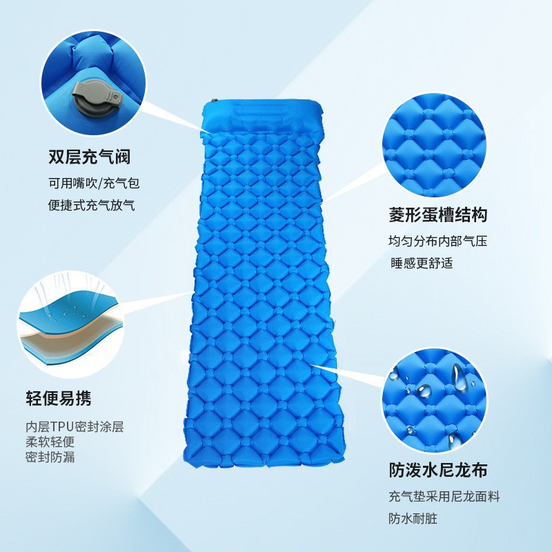 Colchón Inflable de Fábrica de Ningbo para Tienda de Campaña, Colchón de Aire Portátil Ultraligero de TPU, Colchoneta Individual Impermeable que se Puede Guardar