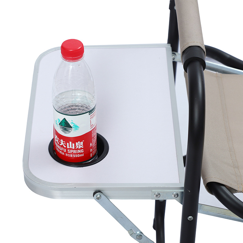 Silla alta Plegable ligera portátil con bandeja de mesa silla de director de picnic al aire libre Silla de pesca fábrica al por mayor