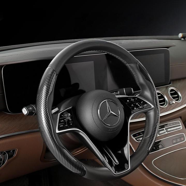 Car steering wheel cover carbon fiber protective cover ultra-thin suitable for Mercedes-Benz and BMW universal anti-slip cover for all seasons