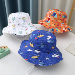 Spring and Autumn Children's Fisherman Hat for Boys and Girls, Printed Bucket Hat for Baby, Summer Sun Hat for Outing, Sunshade Hat for Kids