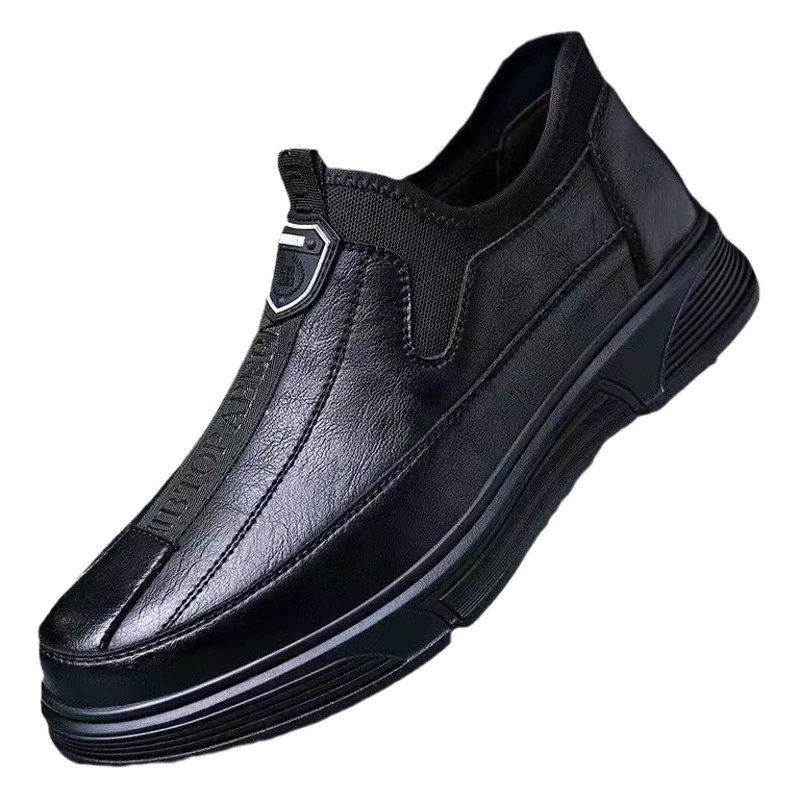 2024 новые четырехсезонные мужские повседневные кожаные туфли, деловые легкие нескользящие мягкие подошвы с мягкой поверхностью, модные мужские туфли на одной ноге