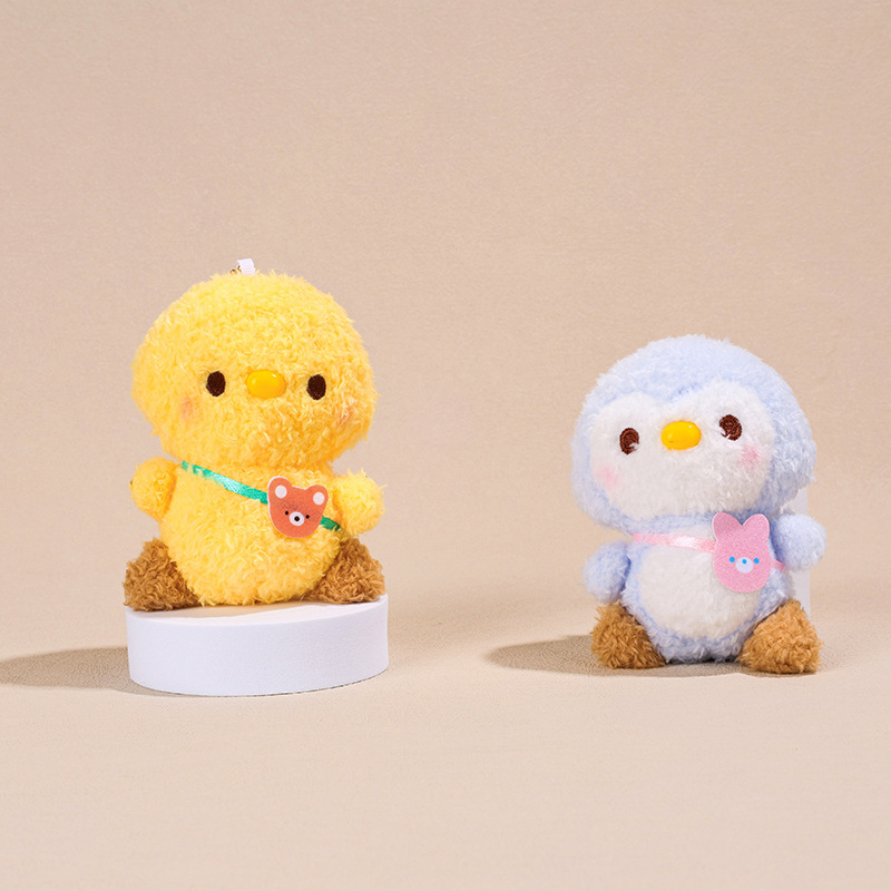 小企鵝毛絨掛件娃娃機鑰匙扣情侶書包玩偶小掛飾批發企鵝公仔玩偶
