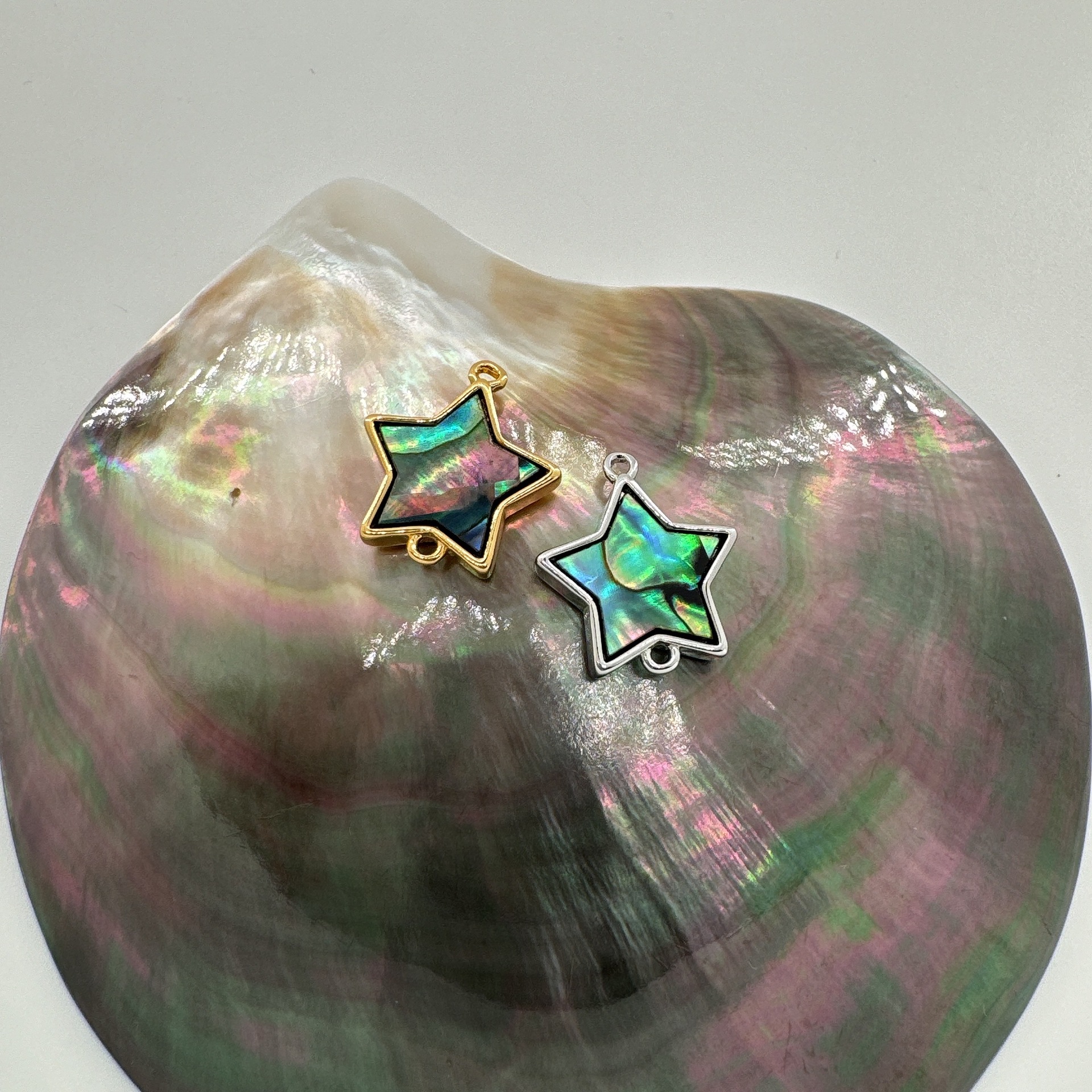 Shell, Abalone Shell Inlay Material 1 Piece Copper Shell Abalone Shell Star Pendant