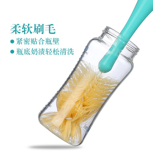 Milk Bottle Nipple Cleaning Brush, Nylon Long Handle 360-degree Bottle Cleaning Brush, Baby Bottle Cleaning Tool