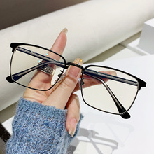 时尚新款框架眼镜防蓝光板材腿眉毛方框男士潮流配近视眼镜32005