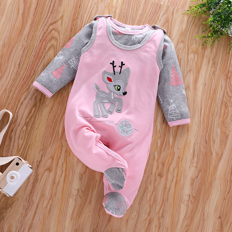 Fashion Cute Overalls Baby Animal Print Romper display picture 3