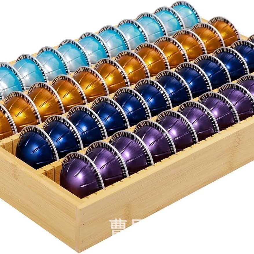 Estante de almacenamiento de cápsulas de café de bambú transfronterizo mesa de café de oficina estante de vainas de frijoles cajón estante de cápsulas de café