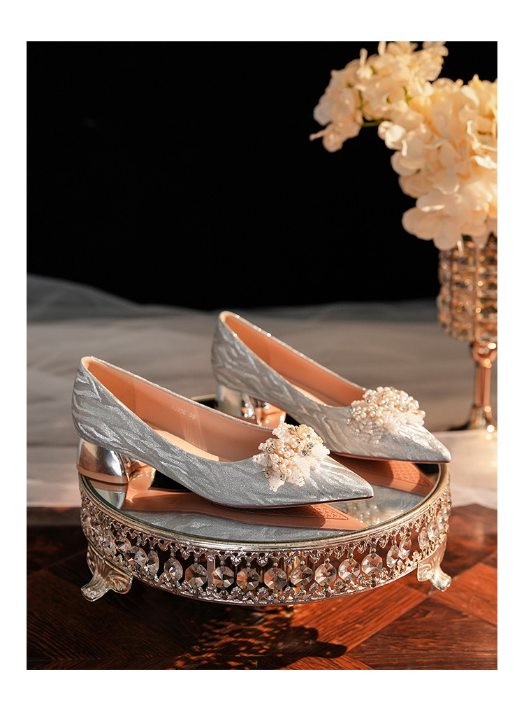 3333C-015 Low Heel Pointed Toe Tiger Skin Pattern High Heels Comfortable Elegant Women's Shiny Wedding Party Shoes_voghion.com