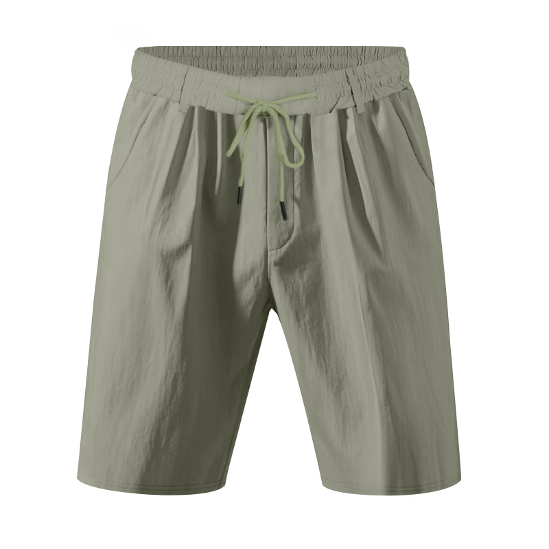 Estación independiente transfronteriza americana relajada casual hombre lino transpirable de verano arena transpirable secado rápido pantalones cortos transpirables para hombre