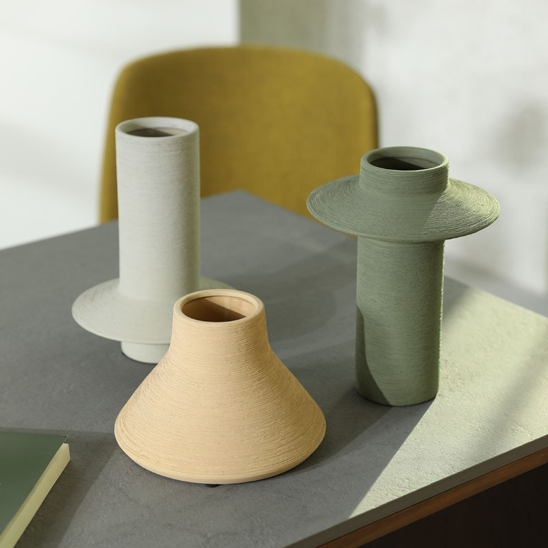 Flor de cerámica silenciada, ornamentos de flor de cerámica dibujada, ornamentos de flor seca de la sala de estar moderna, ornamentos suaves al por mayor