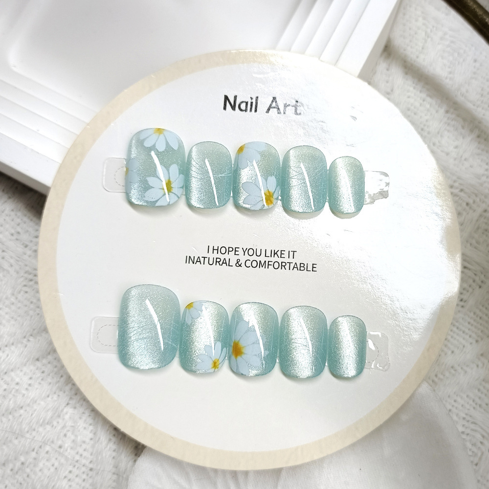 Diez piezas de piezas de uñas de alta calidad hecha a mano, Douyin Xiaohongshu, parche de uñas de venta caliente, armadura de ojo de gato de cristal image 35