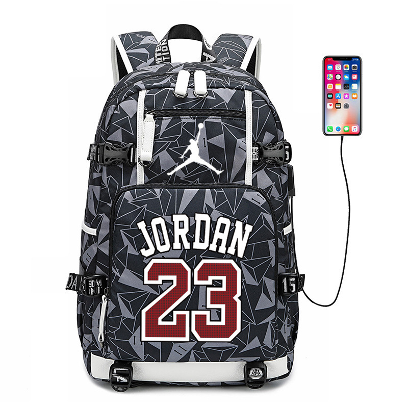 New Printed Panda Backpack, Luminous Sports Basketball Backpack, Male and Female Student School Bag, Computer Bag