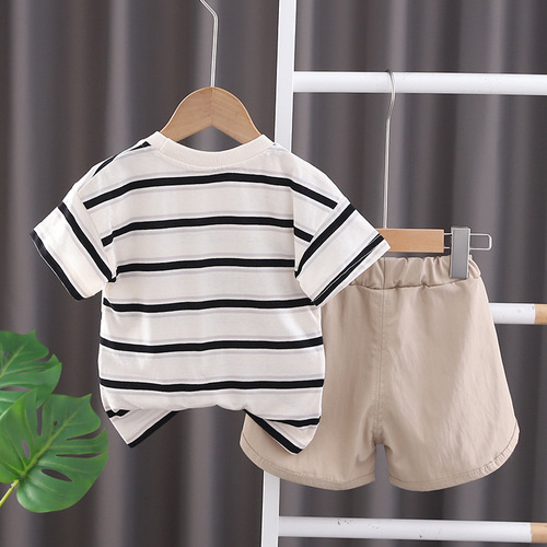 男童夏装套装2024新宝宝短袖休闲儿童小童两件套男孩童装幼儿夏季
