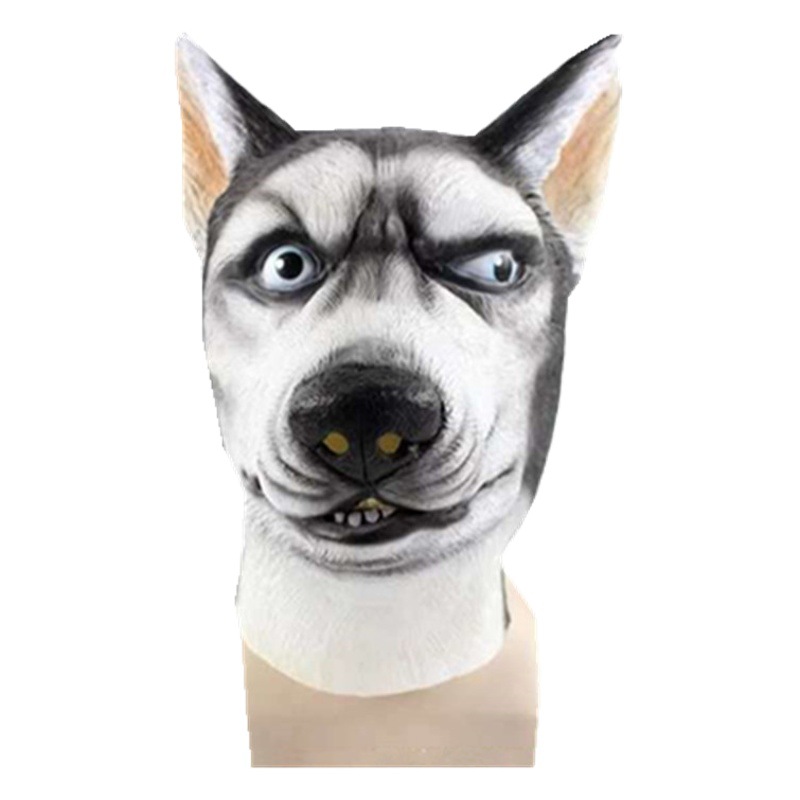 Husky máscara tocado Halloween Masquerade cachorro Husky perro cabeza accesorios de juego