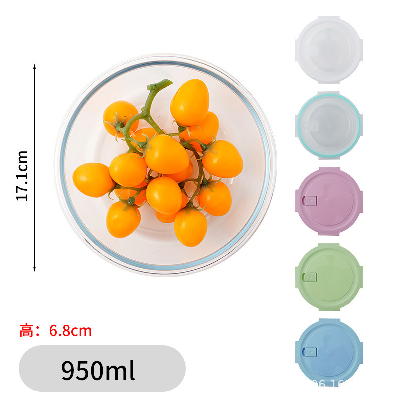 Caja de almuerzo de vidrio refrigerador caja de preservación de microondas estudiantes de oficina caja de comida de frutas caja de separación caja de comidas sellada