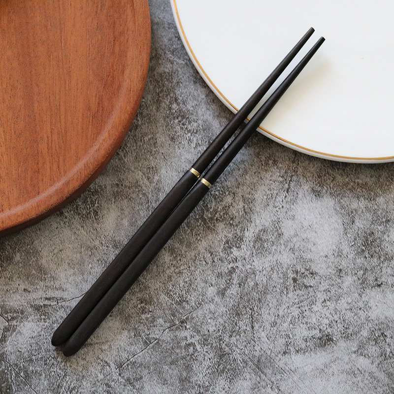 Acampar al aire libre plegable rojo sándalo palillos viaje de acero inoxidable ala de pollo Ebony palillos de almacenamiento portátil regalo