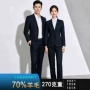 男女经理正装藏青色西服