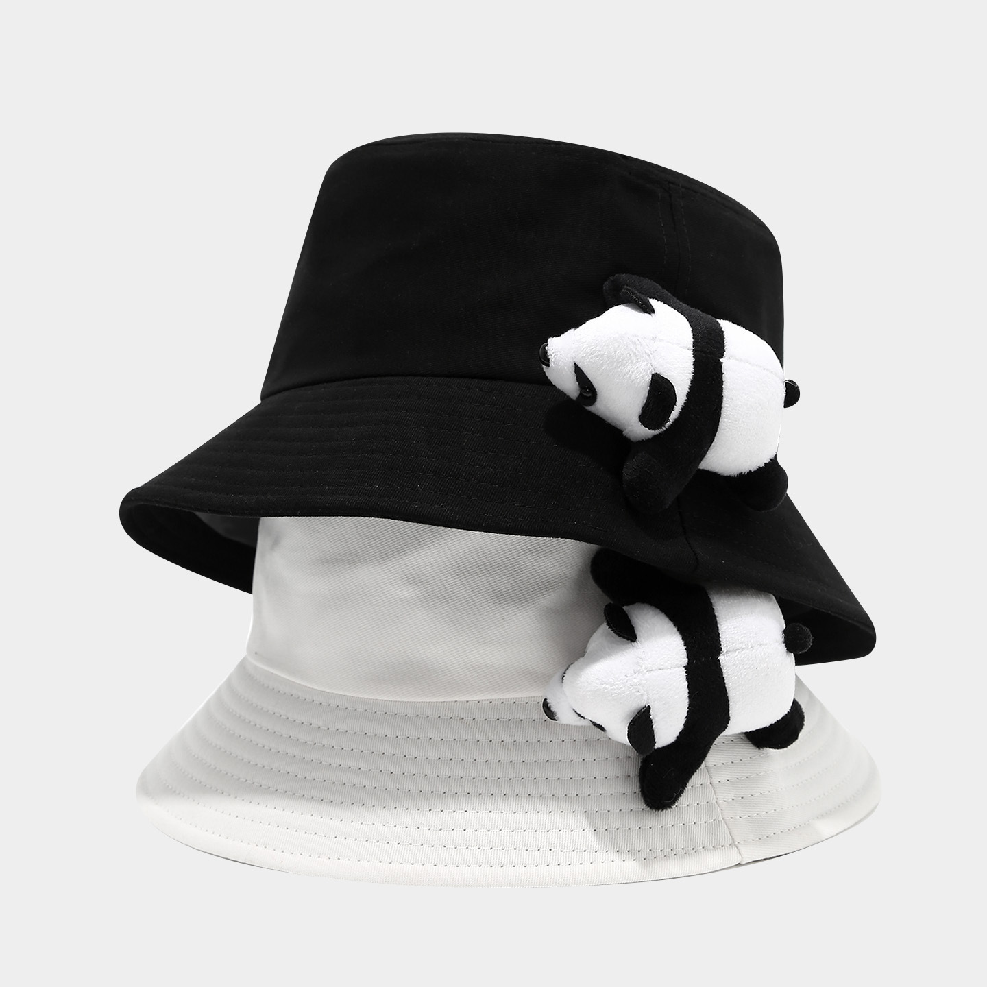 Versión coreana de la muñeca de dibujos animados lindo panda rojo sombrero de pescador hombres y mujeres japonés pequeño fresco moda dulce sombrero de lavabo sombrero para el sol