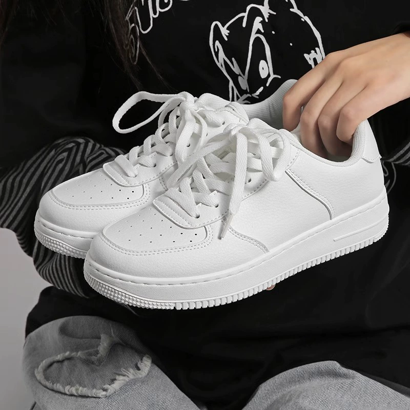 Глобальные летние модные дышащие белые кроссовки для женщин, новые кроссовки Air Force One, женские белые кроссовки на толстой подошве с круглым носком