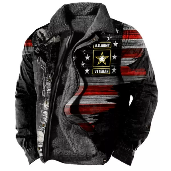 [Rural retro style men's jacket跨世纪乡村休闲宽松拉链男士外套]