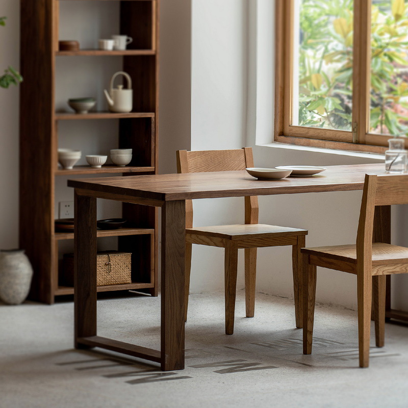 MUMO madera tinta negra mesa de trabajo de nuez mesa de comedor norteamericana sala de estar madera maciza tabla de escritorio de troncos escritorio de estilo medieval