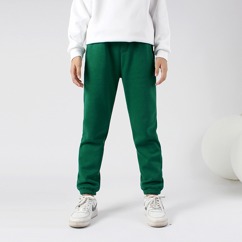 Otoño e invierno estilo coreano nuevos pantalones forrados de lana para niños de color sólido para niños grandes pantalones de chándal cálidos para niñas Generación de cabello image 17