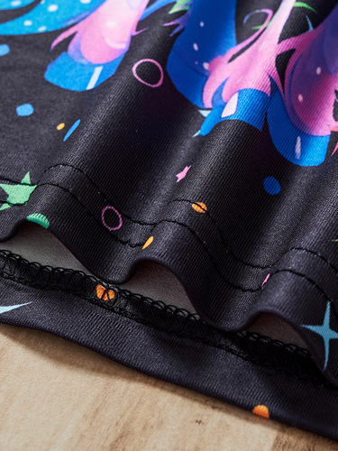 Children's Short Sleeve Long Pants Set Summer 2025 New Cartoon Unicorn Two-Piece Set for Young Girls, Medium-Sized Children Clothing