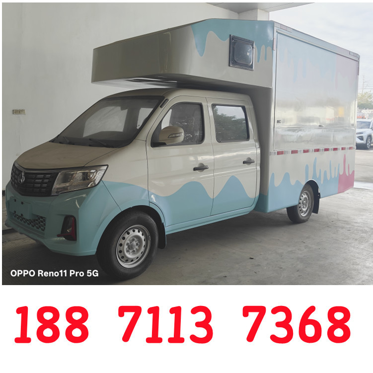 厂家双排长安售货车带卧铺小吃车摆摊早餐夜市车炸串快餐车