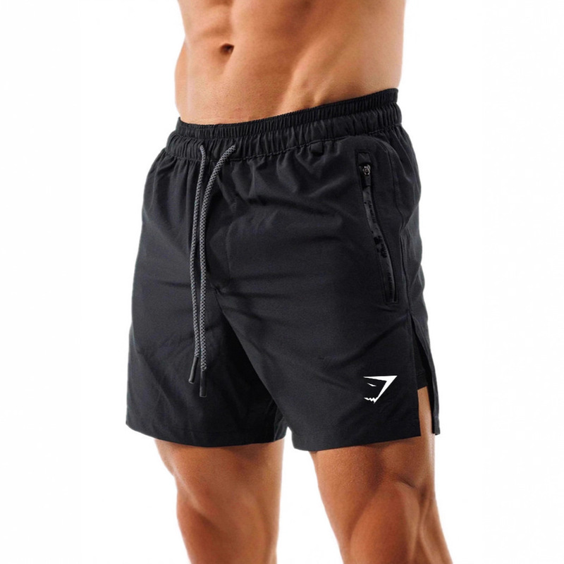 Gymshark Men's Shorts 2-in-1 Double-Layer Shorts Muscle Sports Training Fitness Casual Loose Printed Shorts