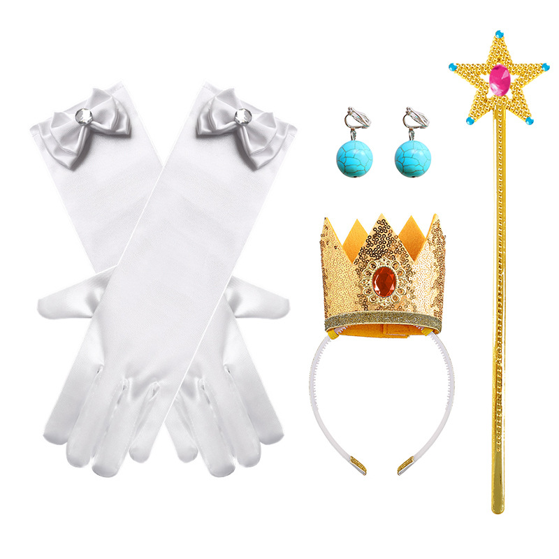 Transfronterizo de comercio exterior Cosplay rendimiento ropa de los niños princesa bi Ji vestido niña Mario melocotón princesa vestido