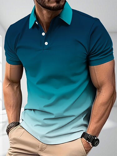 Summer Gradient Golf T Shirt men's Gradient Color Golf S