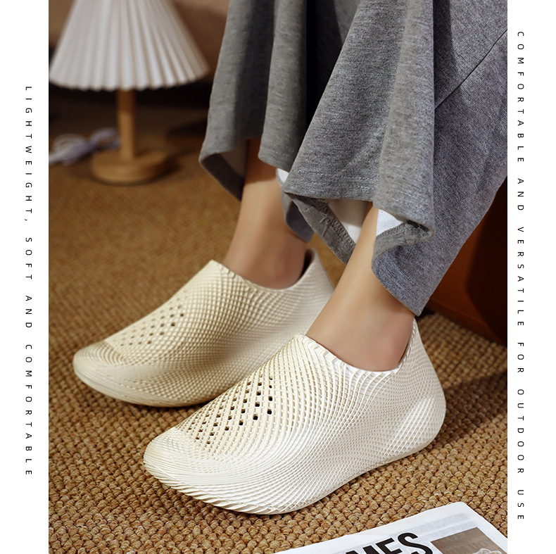 Women's Striped Clogs Closed-toe Non-slip Summer Slippers Outdoor_voghion.com
