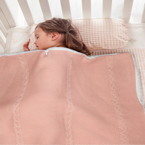 多功能睡袋防踢被婴儿抱毯毛毯针织睡袋儿童针织毯双层襁褓推车毯